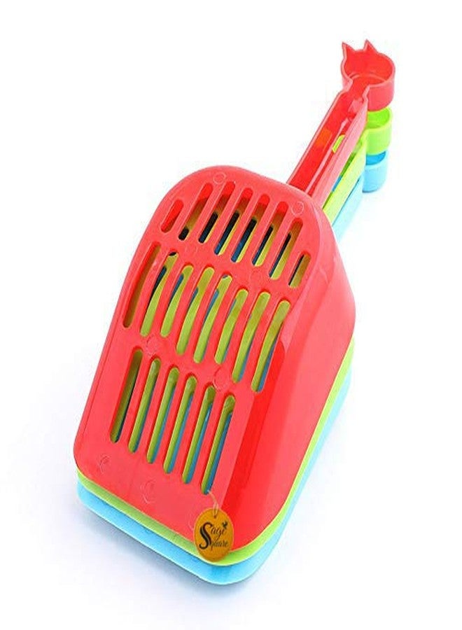 Sage Square Litter Scoop Cum Shovel with Long Handle and Design for Cat/Dog/Puppy/Kitten (Random Color) - Image 4